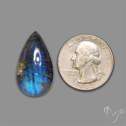 Golden Rutilated Quartz With Blue Labradorite Doublet