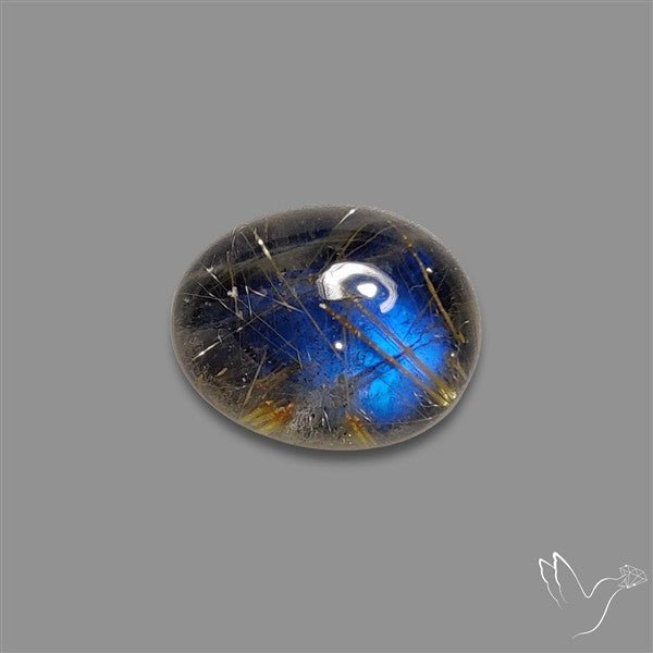 Golden Rutilated Quartz With Blue Labradorite Doublet