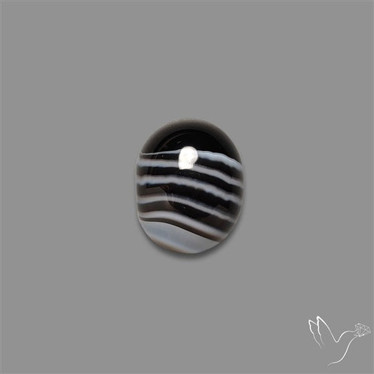 Tuxedo Agate Black Banded Agate Cabochon