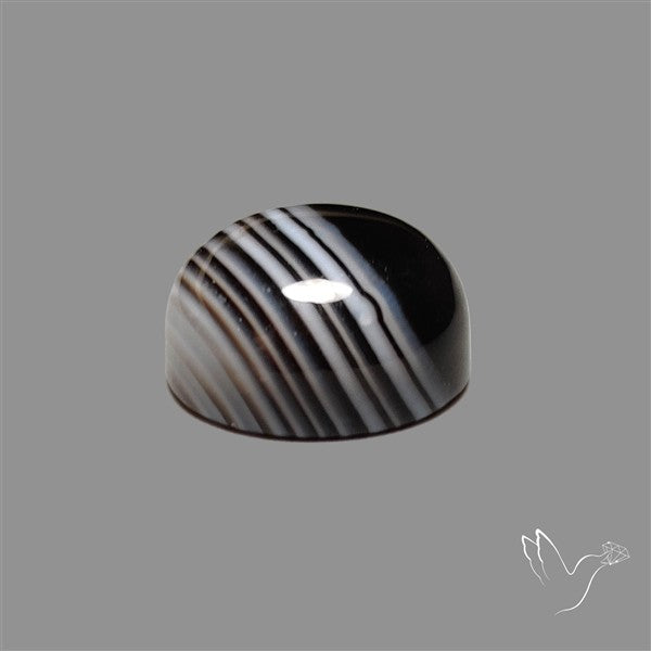 Tuxedo Agate Black Banded Agate Cabochon