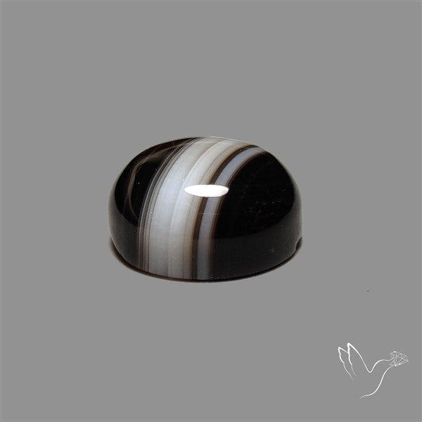 Tuxedo Agate Black Banded Agate Cabochon