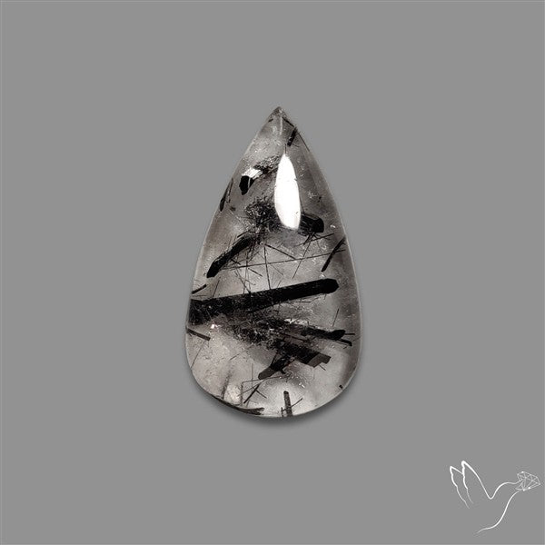 Black Tourmalinated Quartz Cabochon