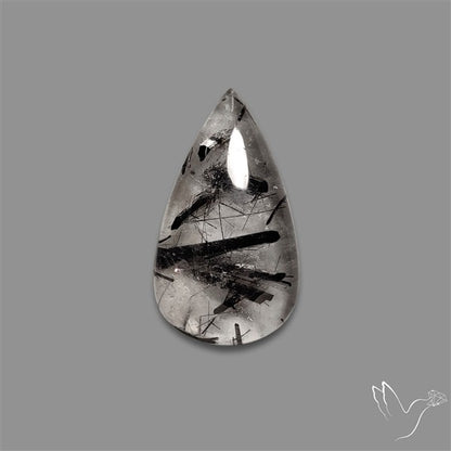 Black Tourmalinated Quartz Cabochon