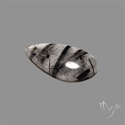 Black Tourmalinated Quartz Cabochon