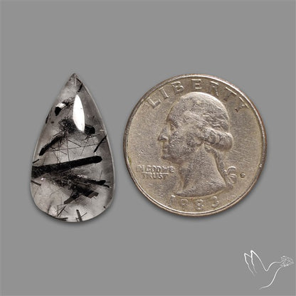 Black Tourmalinated Quartz Cabochon
