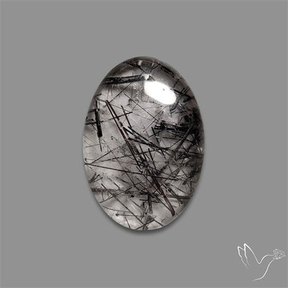 Black Tourmalinated Quartz Cabochon