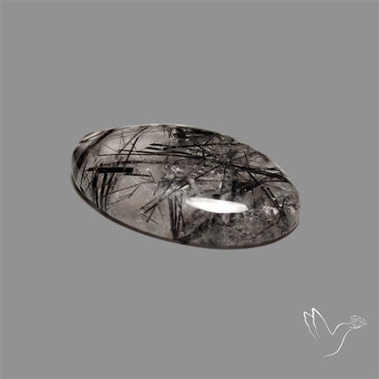 Black Tourmalinated Quartz Cabochon