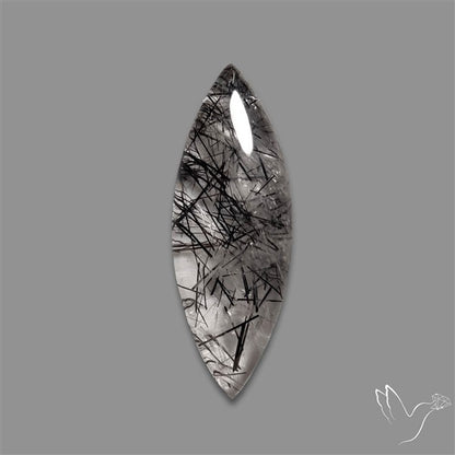 Black Tourmalinated Quartz Cabochon