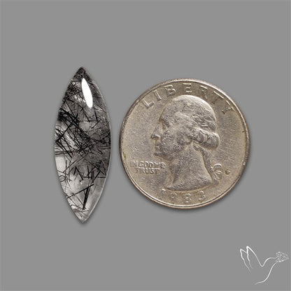 Black Tourmalinated Quartz Cabochon