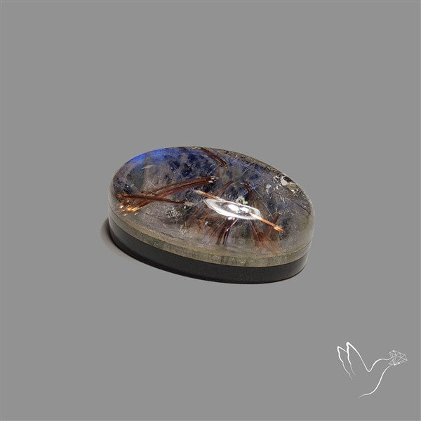 Golden Rutilated Quartz With Blue Labradorite Doublet