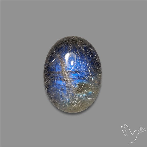 Golden Rutilated Quartz With Blue Labradorite Doublet