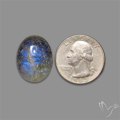 Golden Rutilated Quartz With Blue Labradorite Doublet