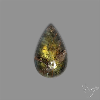 Golden Rutilated Quartz With Yellow Labradorite Doublet