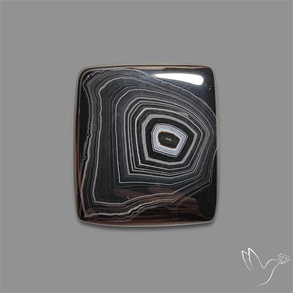 Tuxedo Black Banded Agate Cabochon