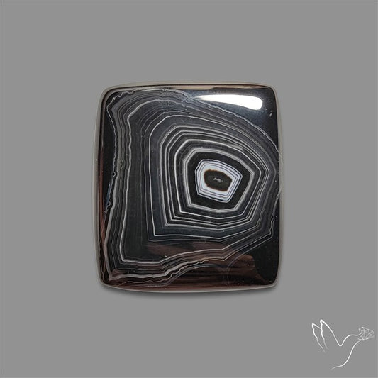 Tuxedo Black Banded Agate Cabochon