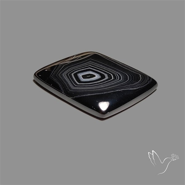 Tuxedo Black Banded Agate Cabochon