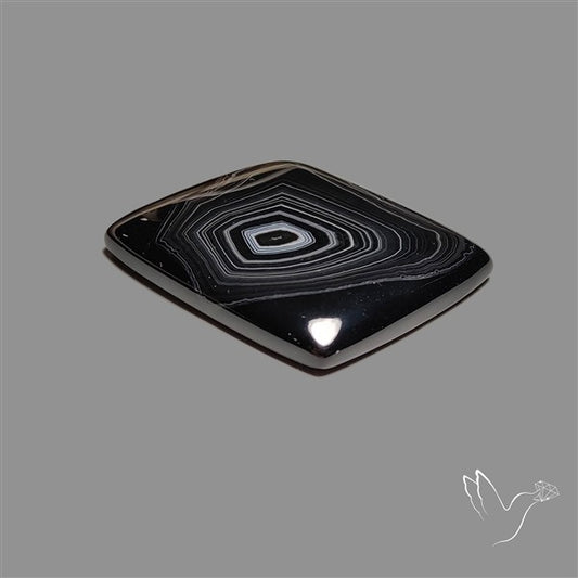 Tuxedo Black Banded Agate Cabochon