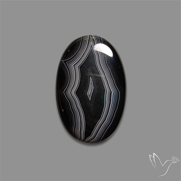 Tuxedo Black Banded Agate Cabochon