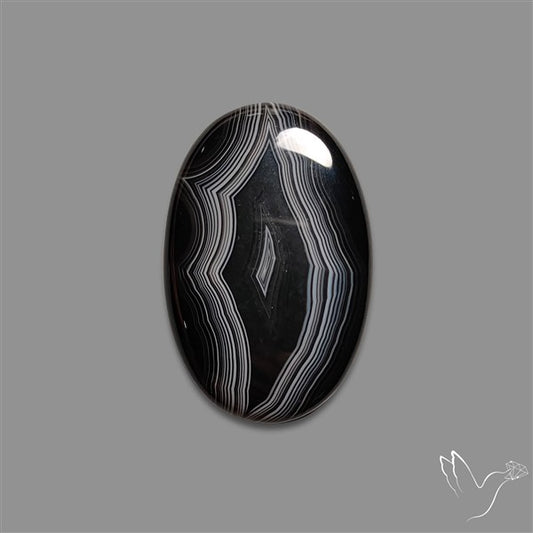 Tuxedo Black Banded Agate Cabochon