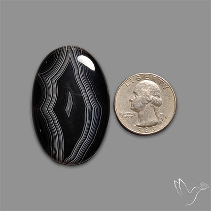 Tuxedo Black Banded Agate Cabochon