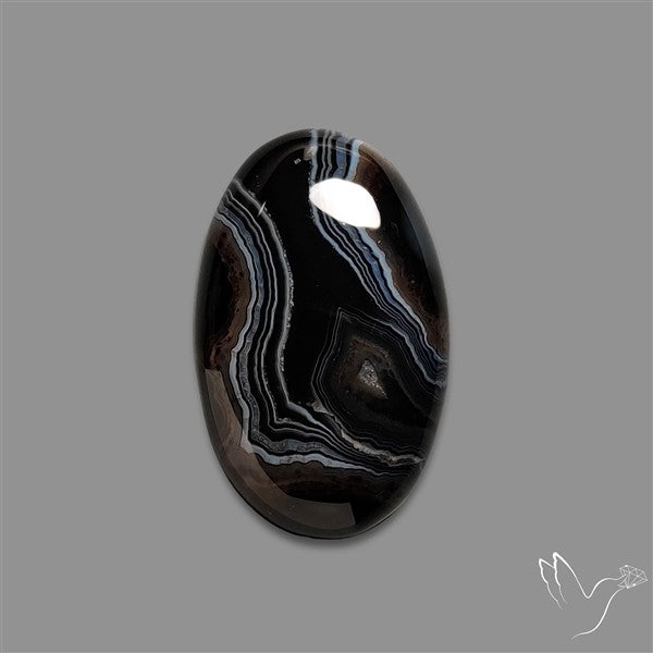 Tuxedo Black Banded Agate Cabochon