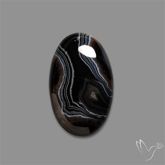 Tuxedo Black Banded Agate Cabochon