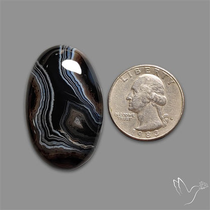 Tuxedo Black Banded Agate Cabochon