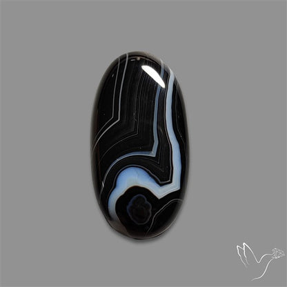 Tuxedo Black Banded Agate Cabochon