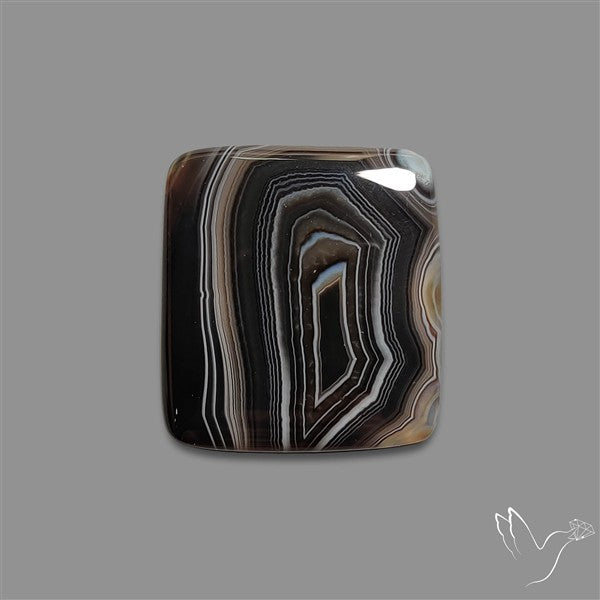 Tuxedo Black Banded Agate Cabochon