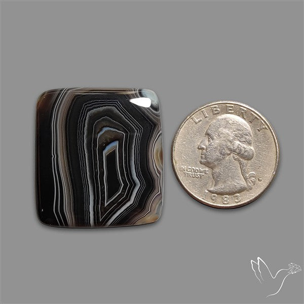 Tuxedo Black Banded Agate Cabochon