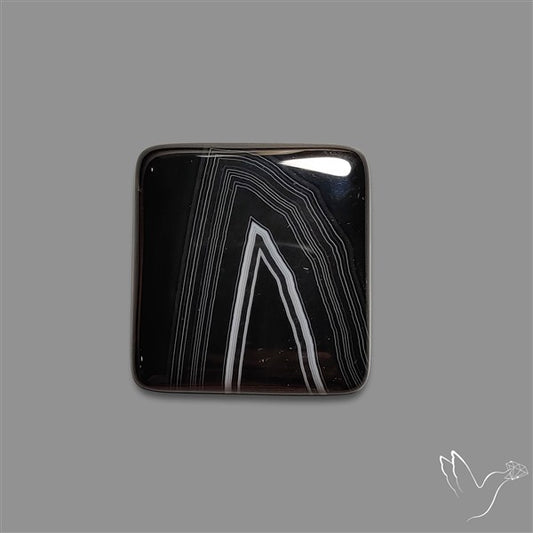Tuxedo Black Banded Agate Cabochon