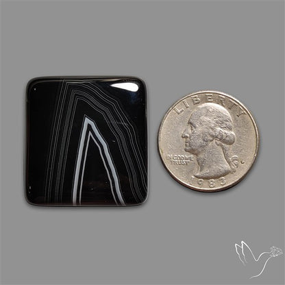 Tuxedo Black Banded Agate Cabochon