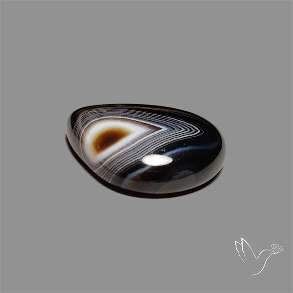 Tuxedo Black Banded Agate Cabochon