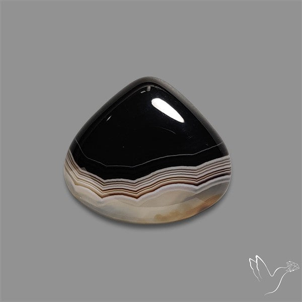 Tuxedo Black Banded Agate Cabochon