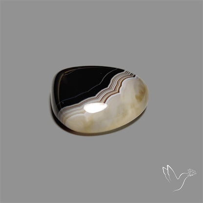 Tuxedo Black Banded Agate Cabochon