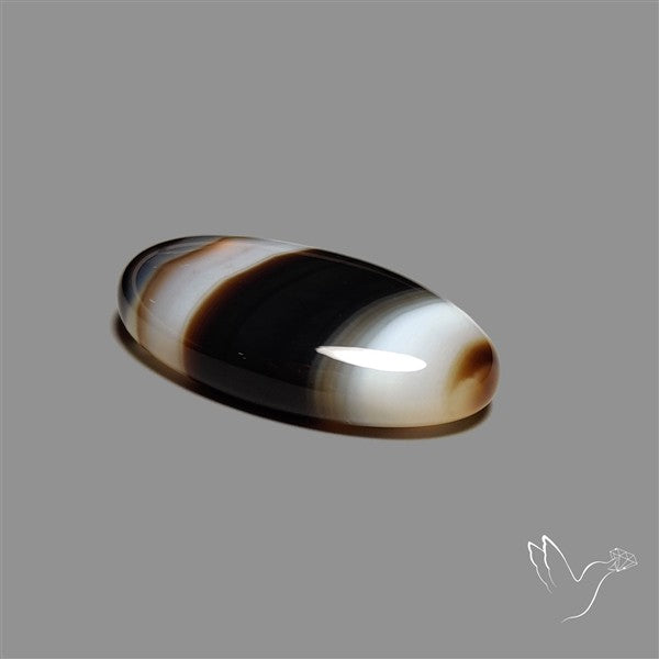 Tuxedo Black Banded Agate Cabochon