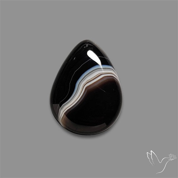 Tuxedo Black Banded Agate Cabochon