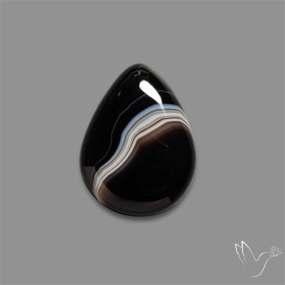 Tuxedo Black Banded Agate Cabochon