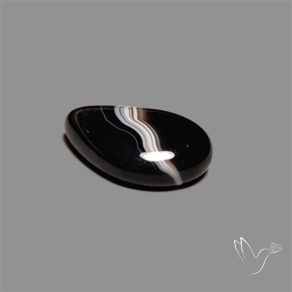 Tuxedo Black Banded Agate Cabochon