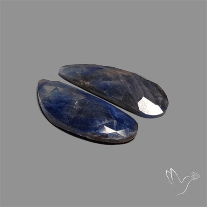 Rose Cut Blue Sapphire Pair