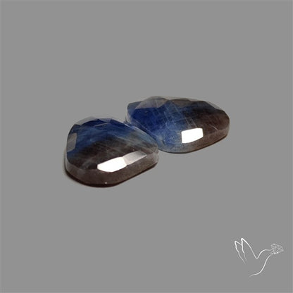 Rose Cut Blue Sapphire Pair