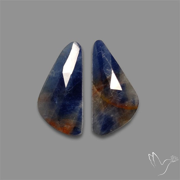 Rose Cut Blue Sapphire Pair