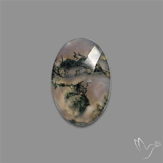 Checkerboard Cut Moss Agate