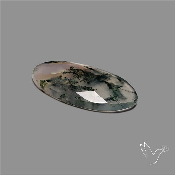 Checkerboard Cut Moss Agate