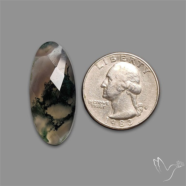 Checkerboard Cut Moss Agate