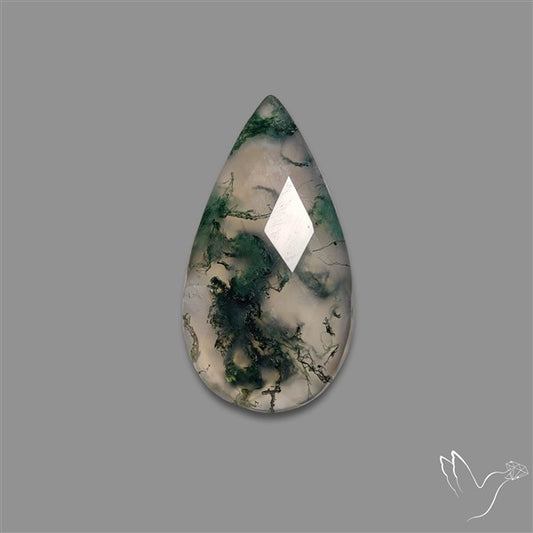 Checkerboard Cut Moss Agate