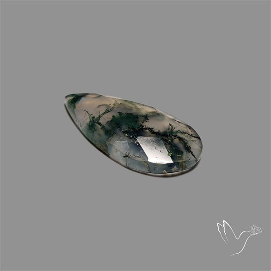 Checkerboard Cut Moss Agate