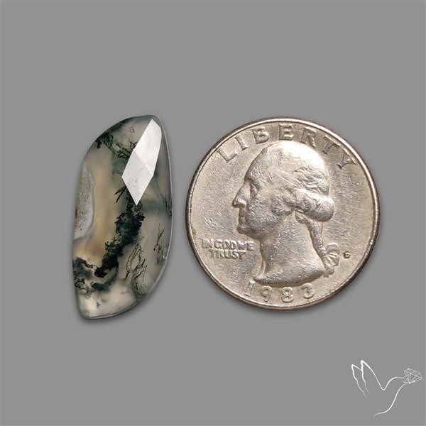Checkerboard Cut Moss Agate