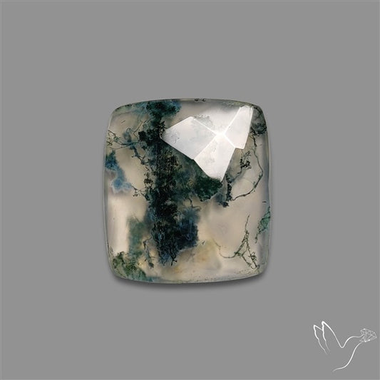 Checkerboard Cut Moss Agate