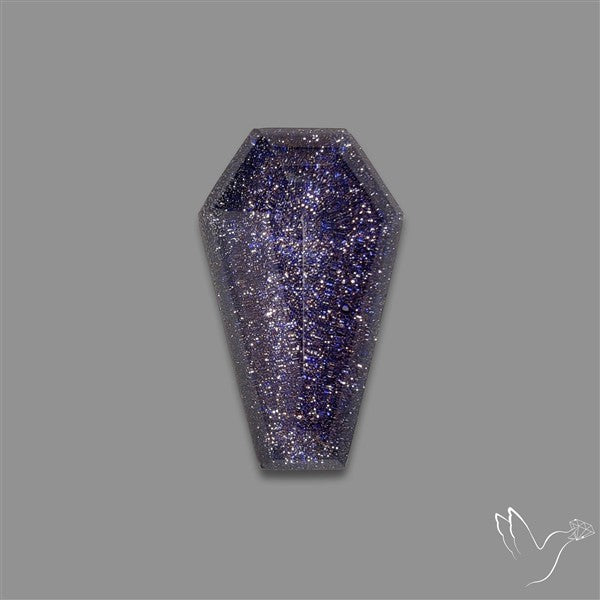 Rose Cut Quartz With Blue Goldstone Doublet